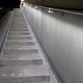 Stair lighting in stainless steel handrail
